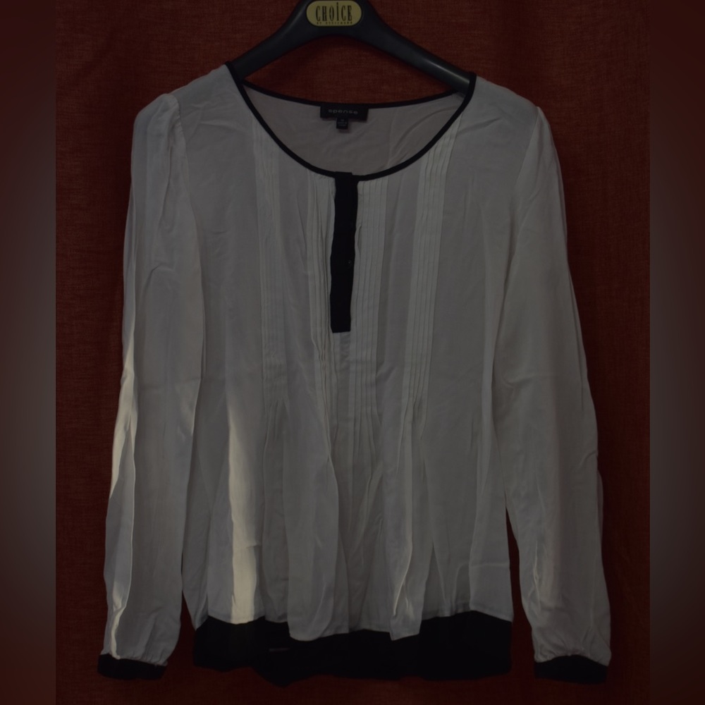 Spense, Medium, White Blouse